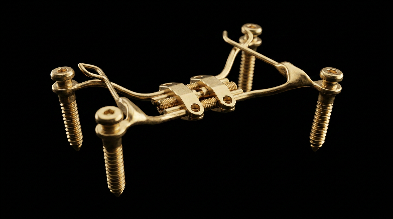 Expansor palatino em metal dourado